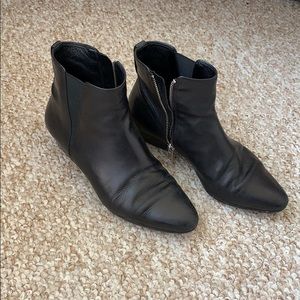Isabel Marant Black Leather Pointed Ankle Booties